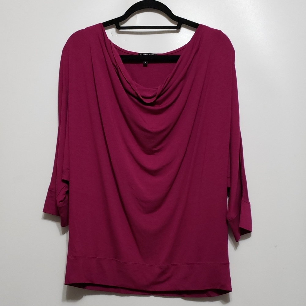 Eileen Fisher Drape 3/4 Sleeve Fuchsia Blouse